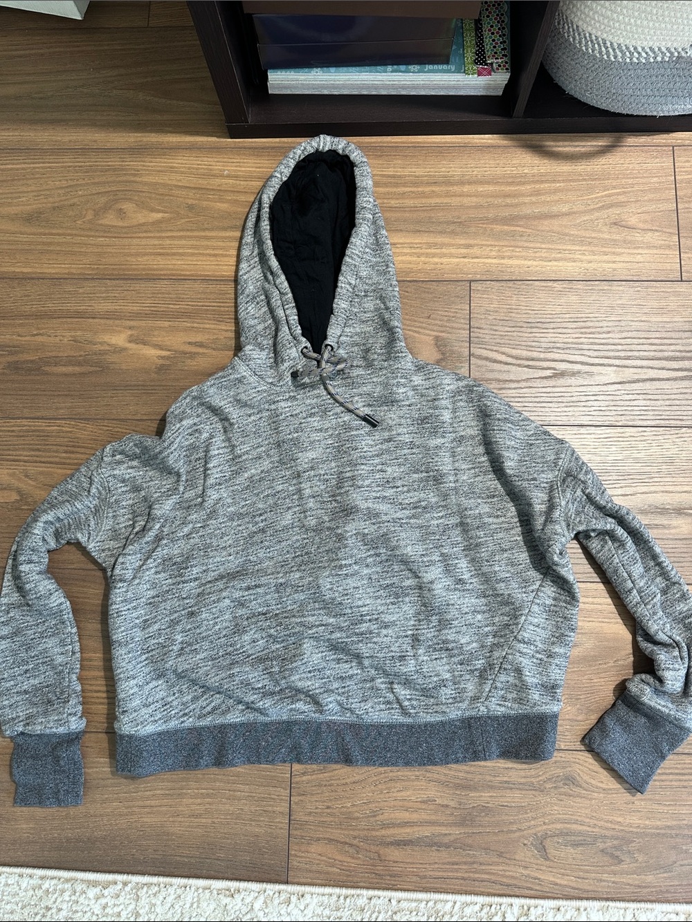 rag & bone Gray Marled Hoodie with Black Lining